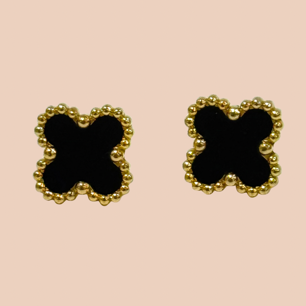 ARETES DORADO CON NEGRO