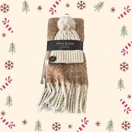 SET BUFANDA Y GORRO BEIGE