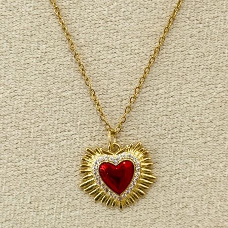COLLAR CORAZON ROJO