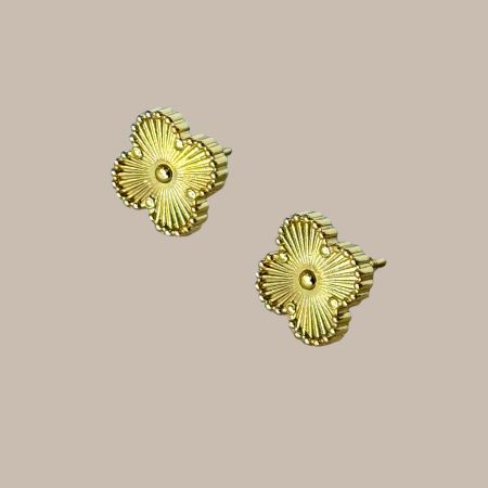 ARETES TREBOL DORADO