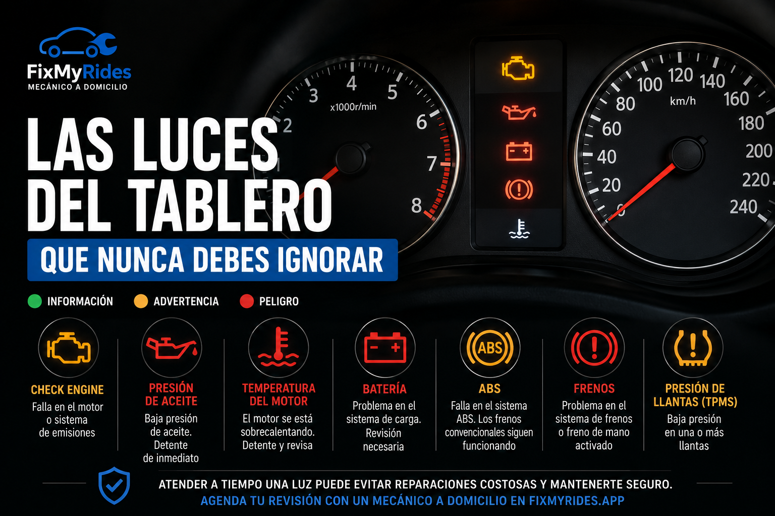 Las luces del tablero que nunca debes ignorar