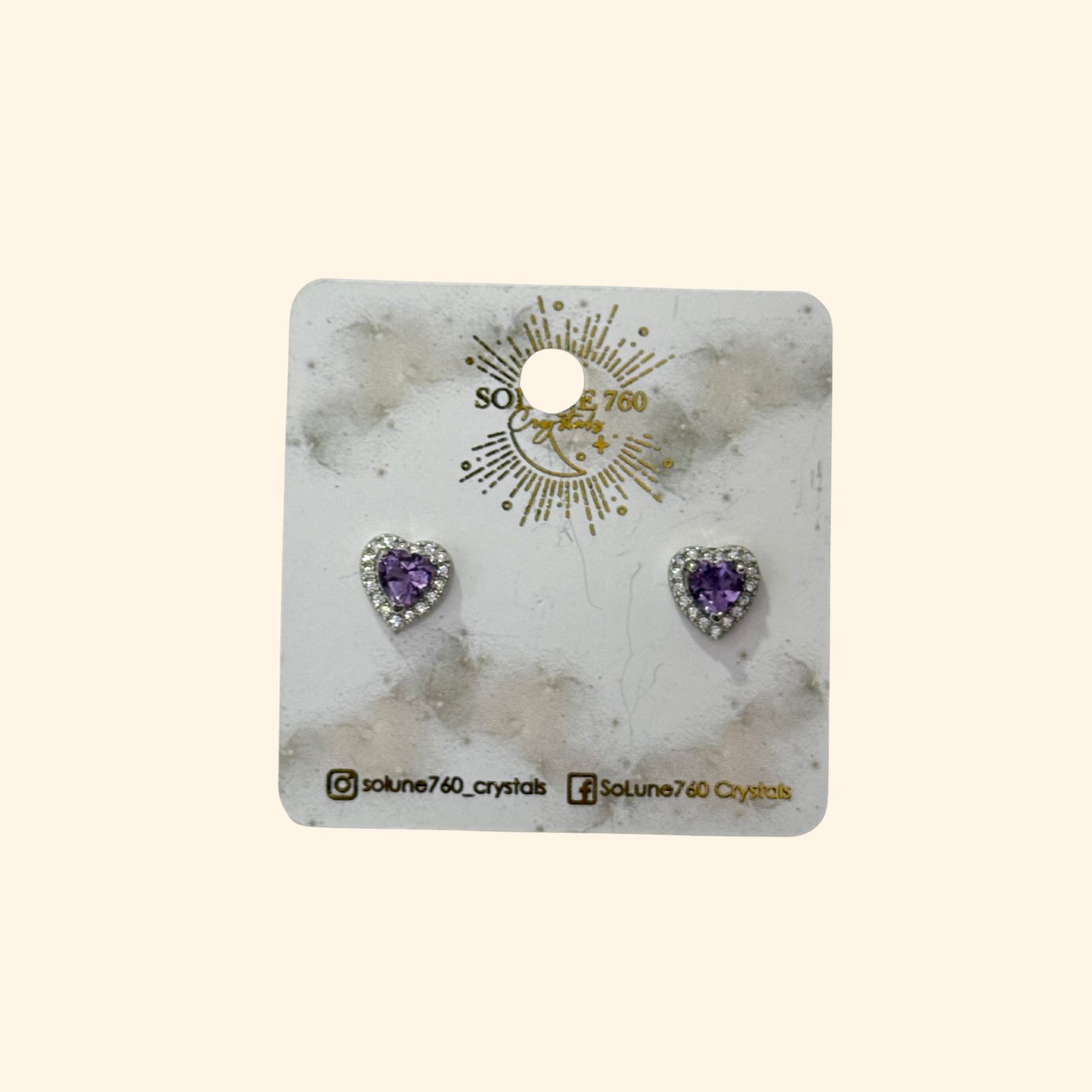 ARETES CORAZON AMATISTA