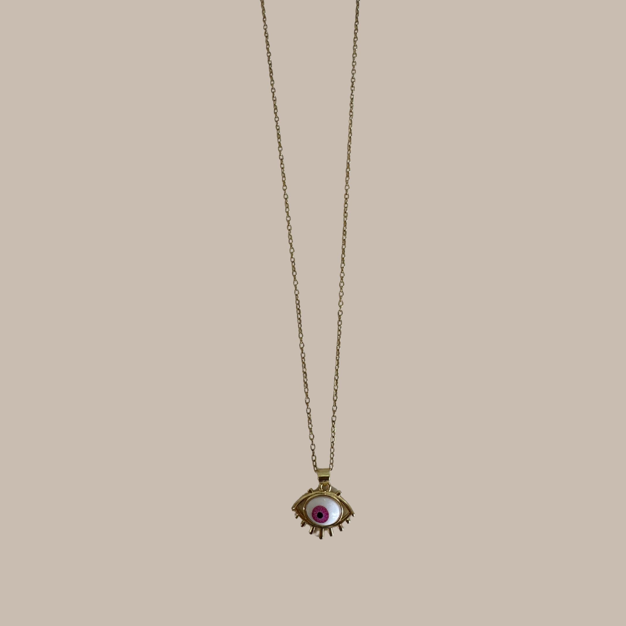 COLLAR DORADO OJO ROSA