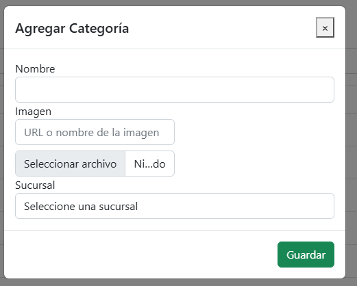 Crear una categoría en QuickPOS